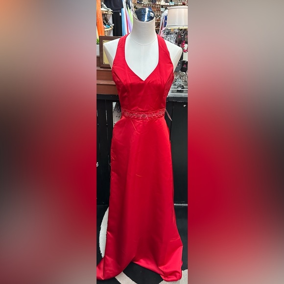 Private Collection sz 10 long red formal dress - Picture 1 of 6